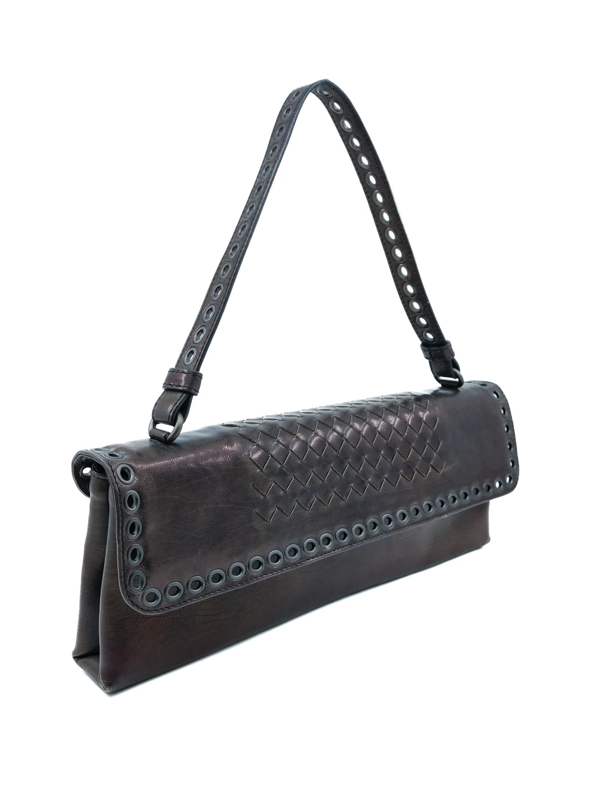 Bottega Veneta Woven Leather Baguette Bag