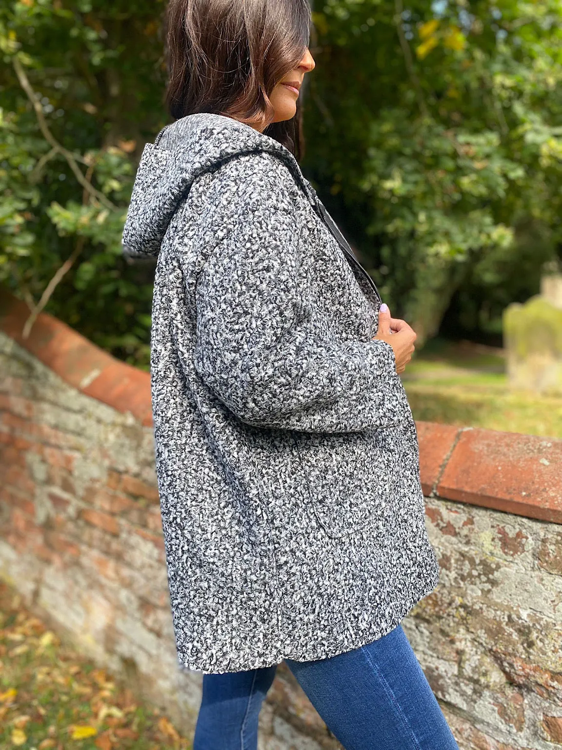 Boucle Hooded Jacket Jessica