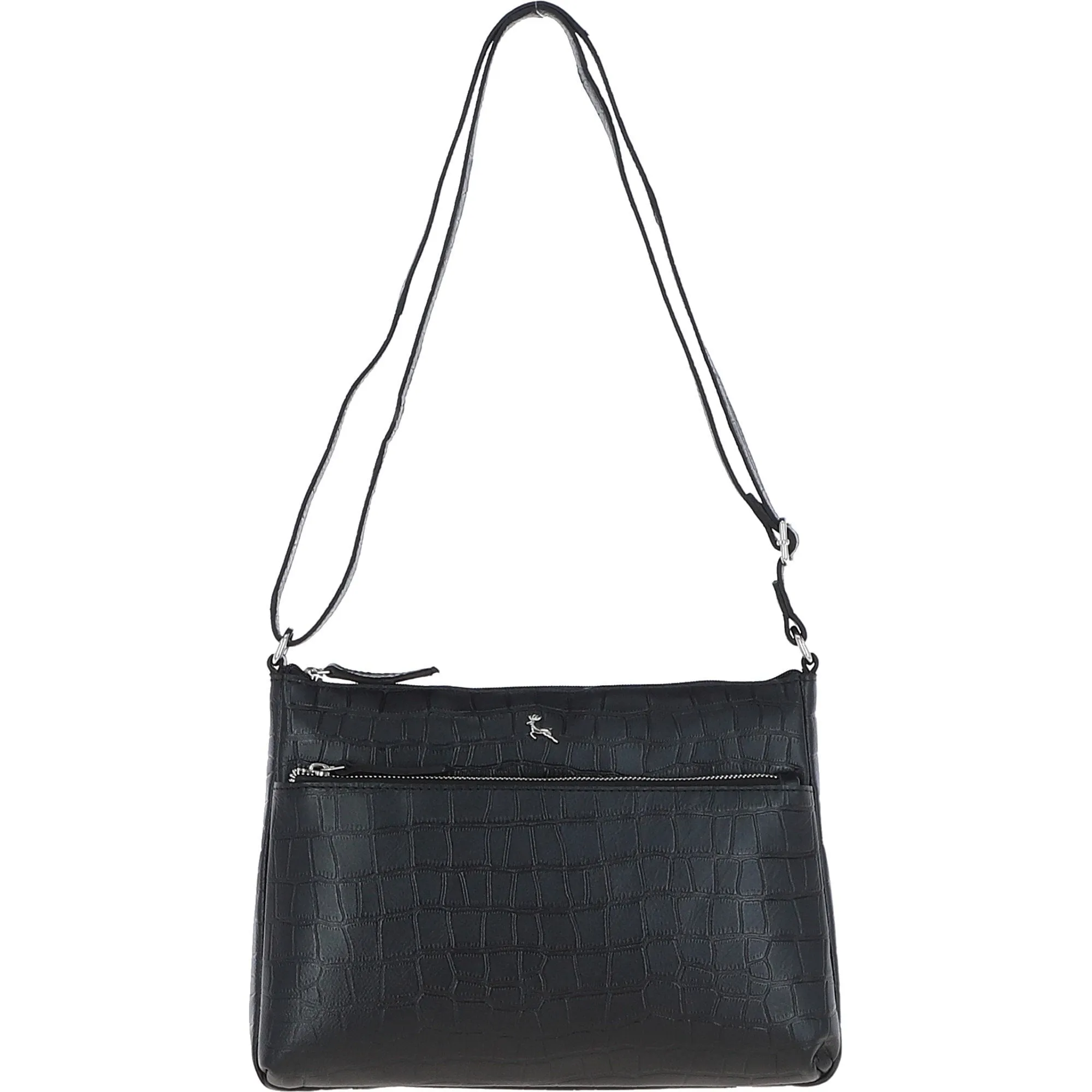 Bridge Croc Print Leather Shoulder Bag Black/croc: MC2