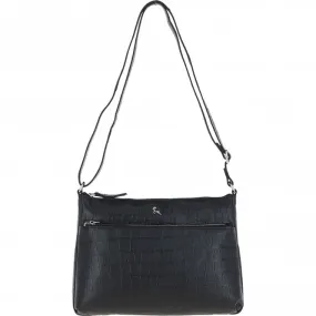 Bridge Croc Print Leather Shoulder Bag Black/croc: MC2