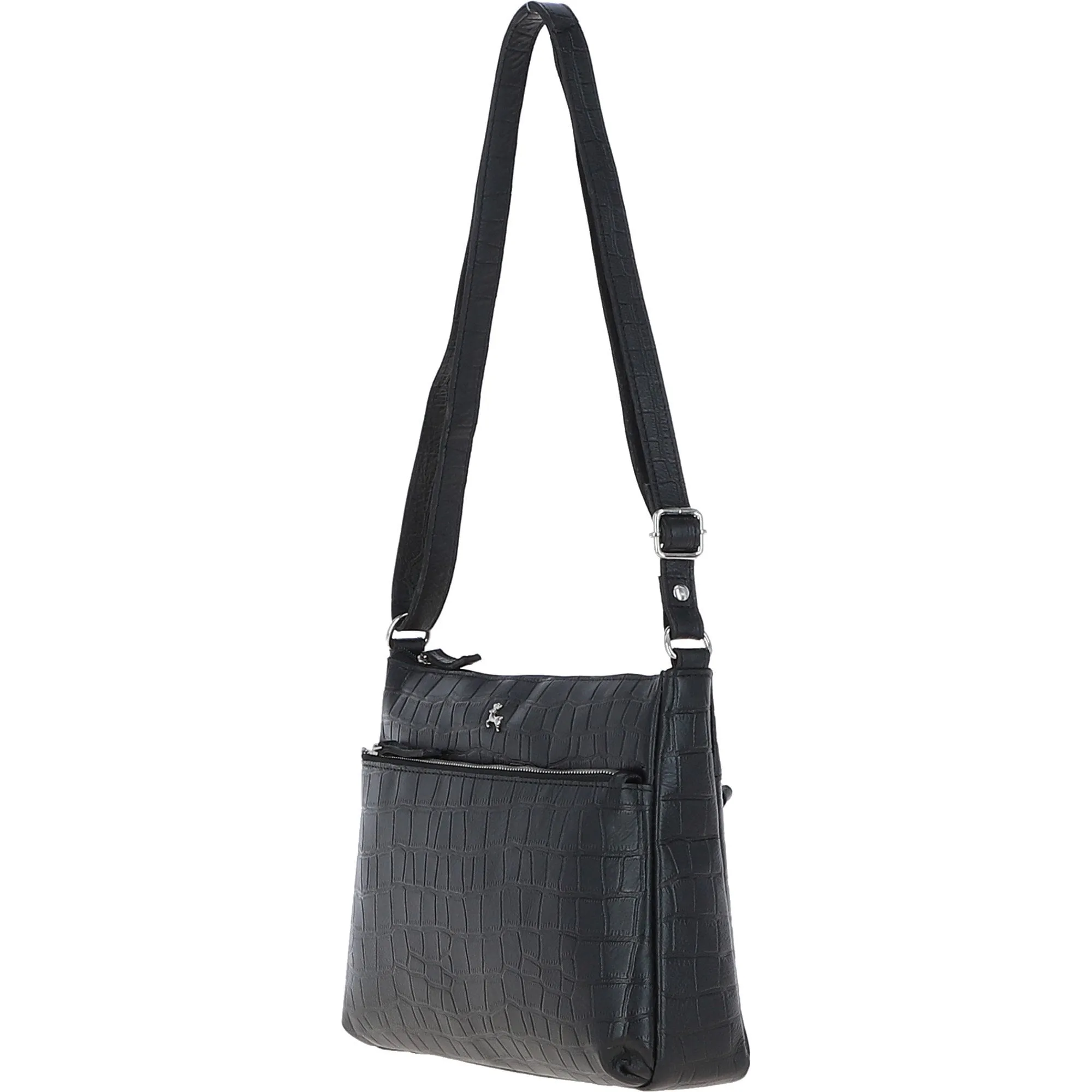 Bridge Croc Print Leather Shoulder Bag Black/croc: MC2