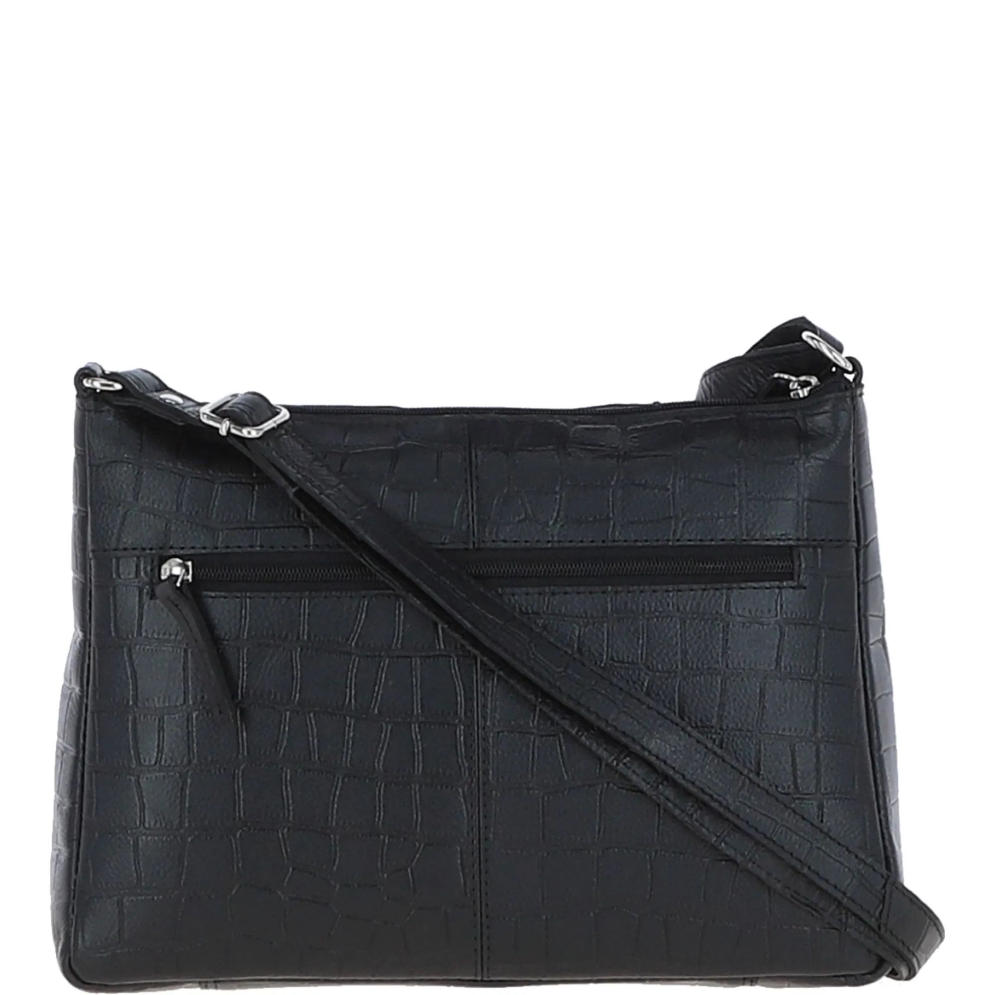 Bridge Croc Print Leather Shoulder Bag Black/croc: MC2