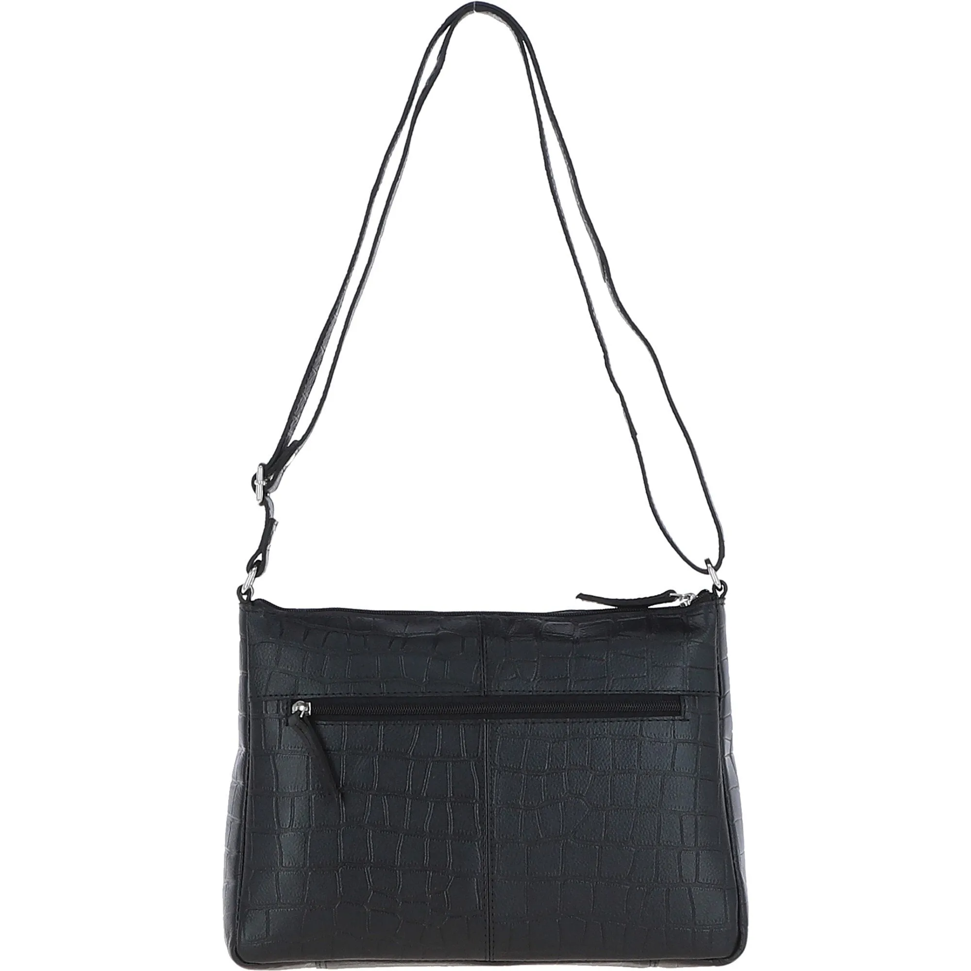 Bridge Croc Print Leather Shoulder Bag Black/croc: MC2