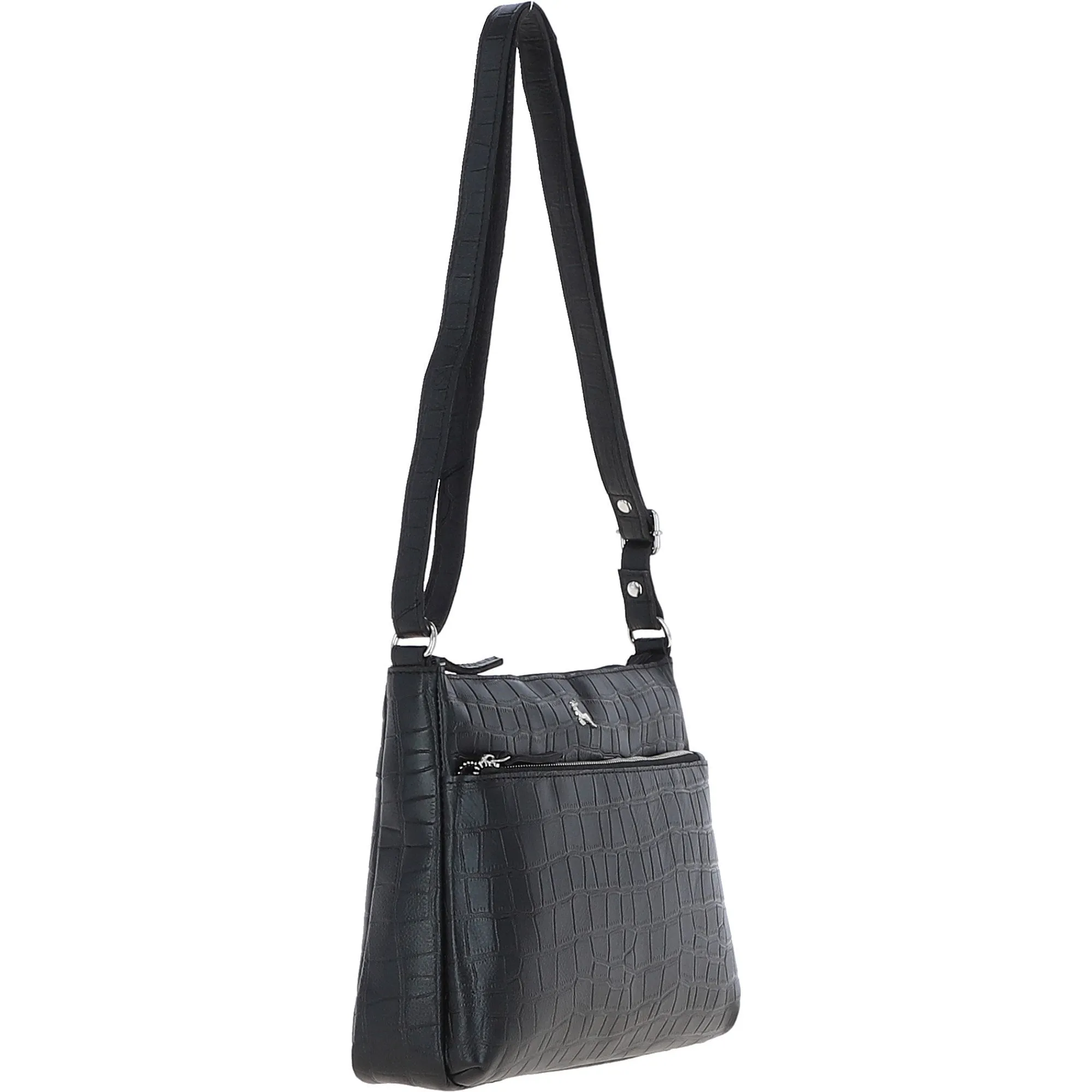 Bridge Croc Print Leather Shoulder Bag Black/croc: MC2