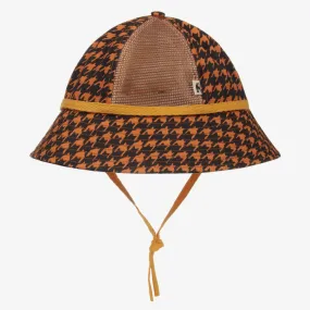 Brown Cotton & Mesh Sun Hat