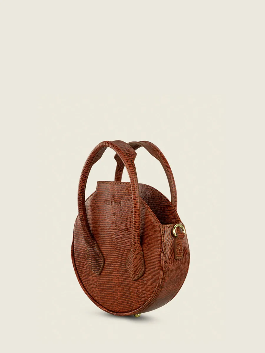 Brown Leather Handbag for Women - Aline 1960 Amber | PAUL MARIUS