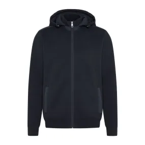 BUGATTI Knitted Mesh Navy Full Zip Hoodie | Menswear Online