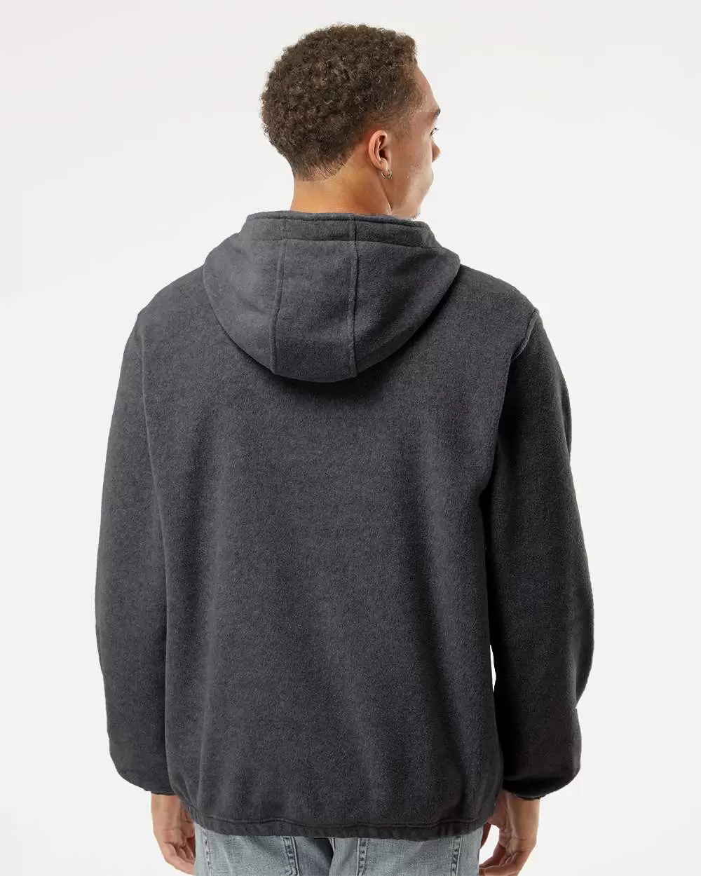 Burnside Clothing 3600 Polar Fleece Quarter-Zip Scuba Hooded Pullover SKU: 3600