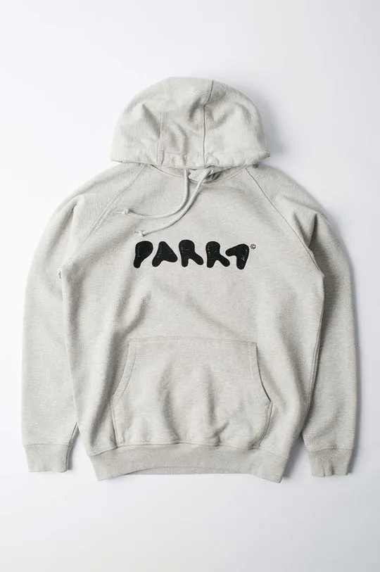 by Parra cotton sweatshirt Blob Logo Hooded Sweatshirt gray color hooded with an application 52215