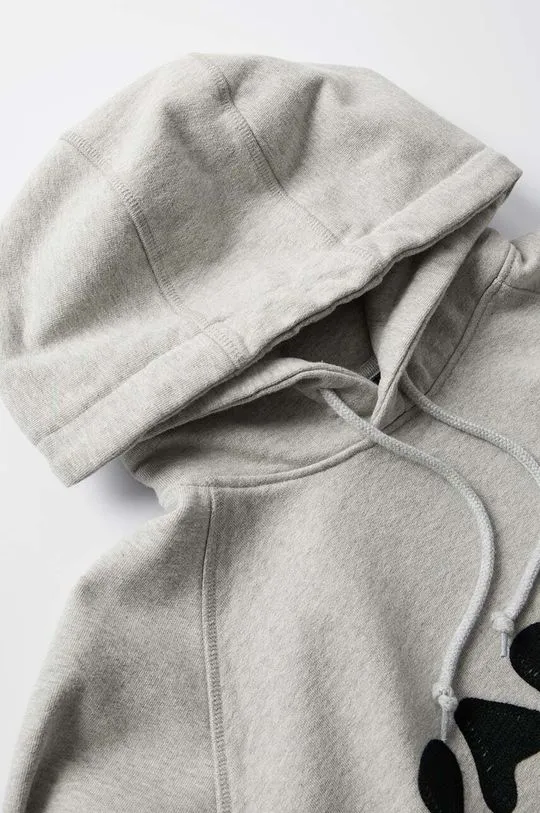 by Parra cotton sweatshirt Blob Logo Hooded Sweatshirt gray color hooded with an application 52215