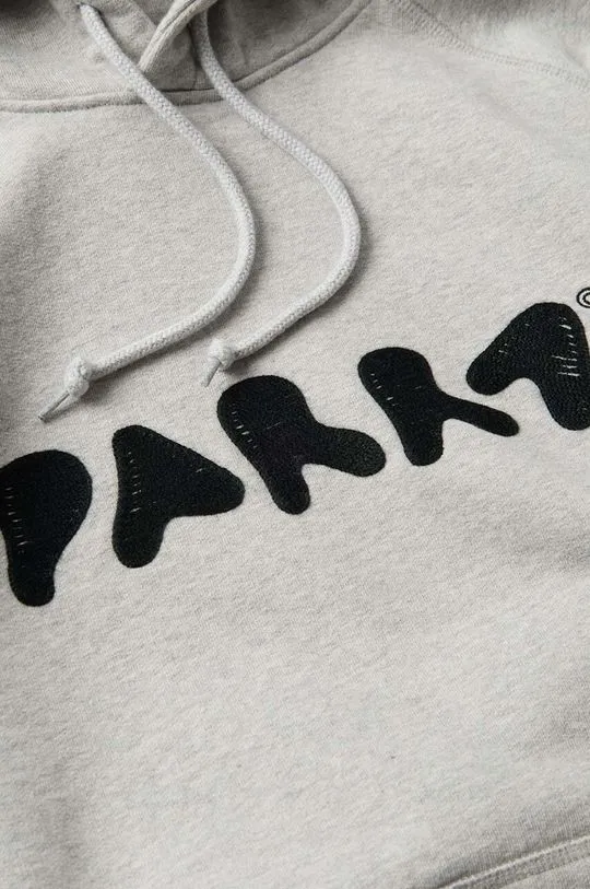 by Parra cotton sweatshirt Blob Logo Hooded Sweatshirt gray color hooded with an application 52215