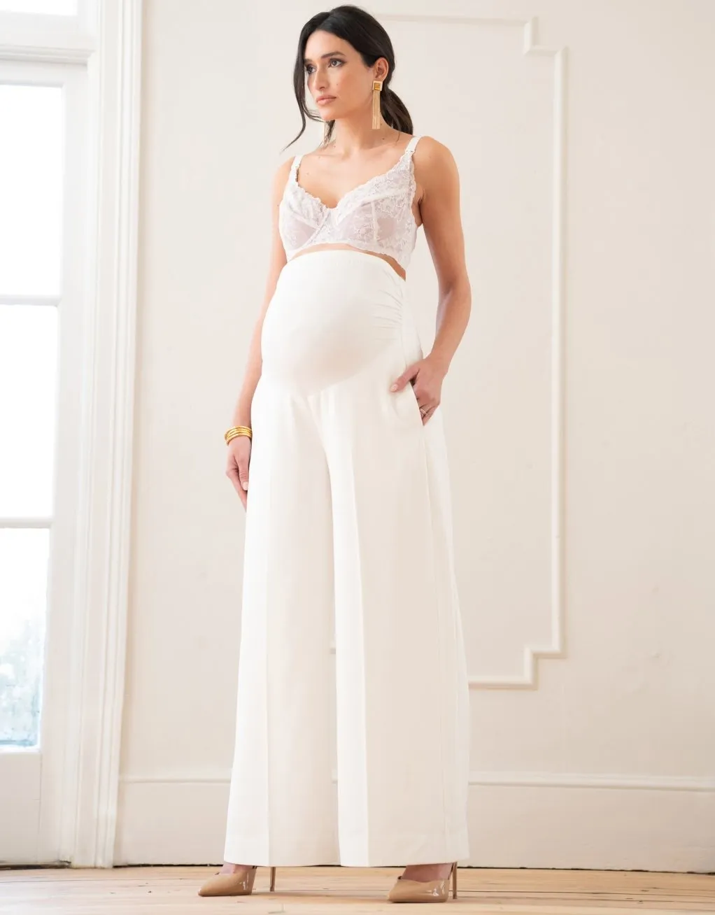 Calico | Wide Leg Over Bump Maternity Pants