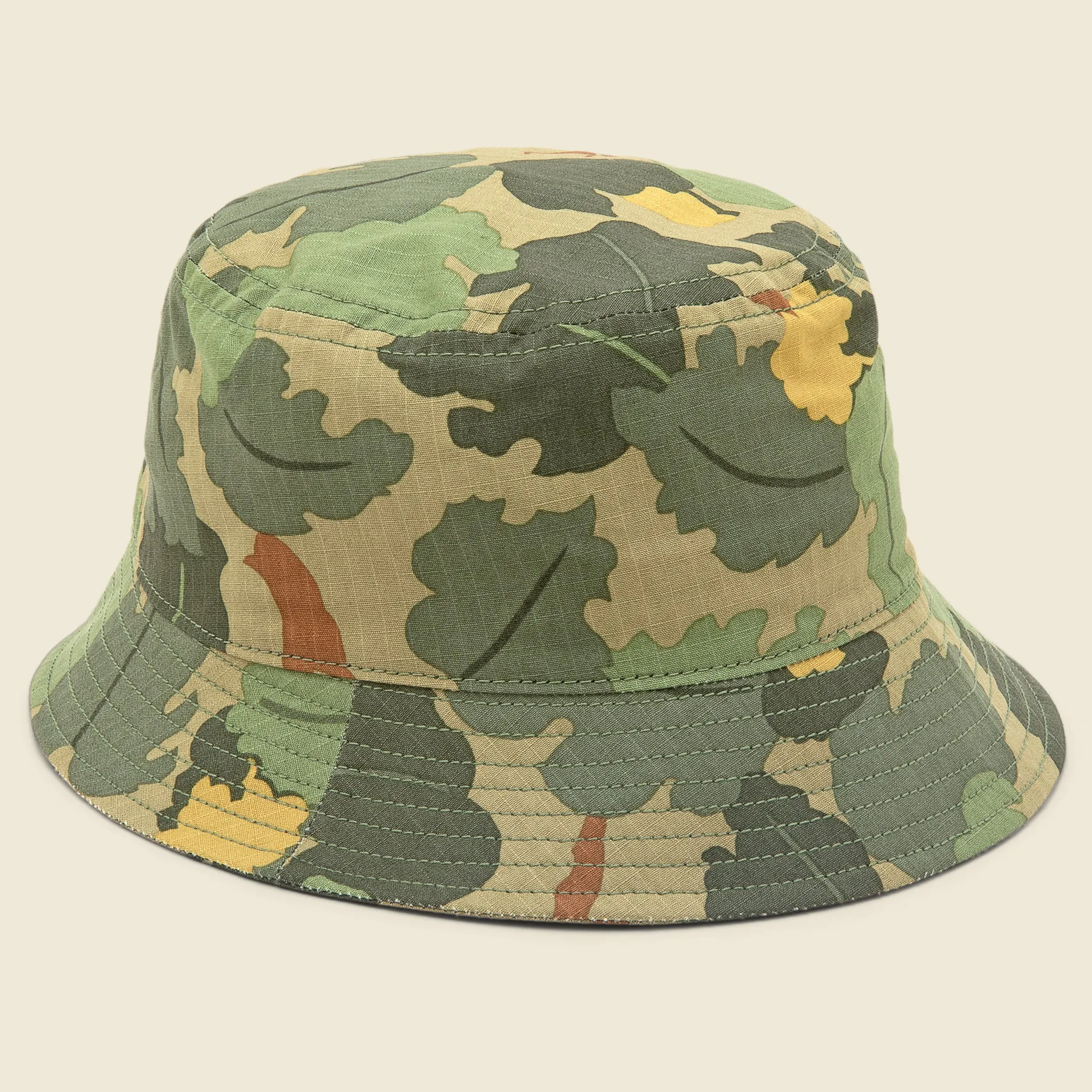 Camo Leaf Bucket Hat - Olive Multi