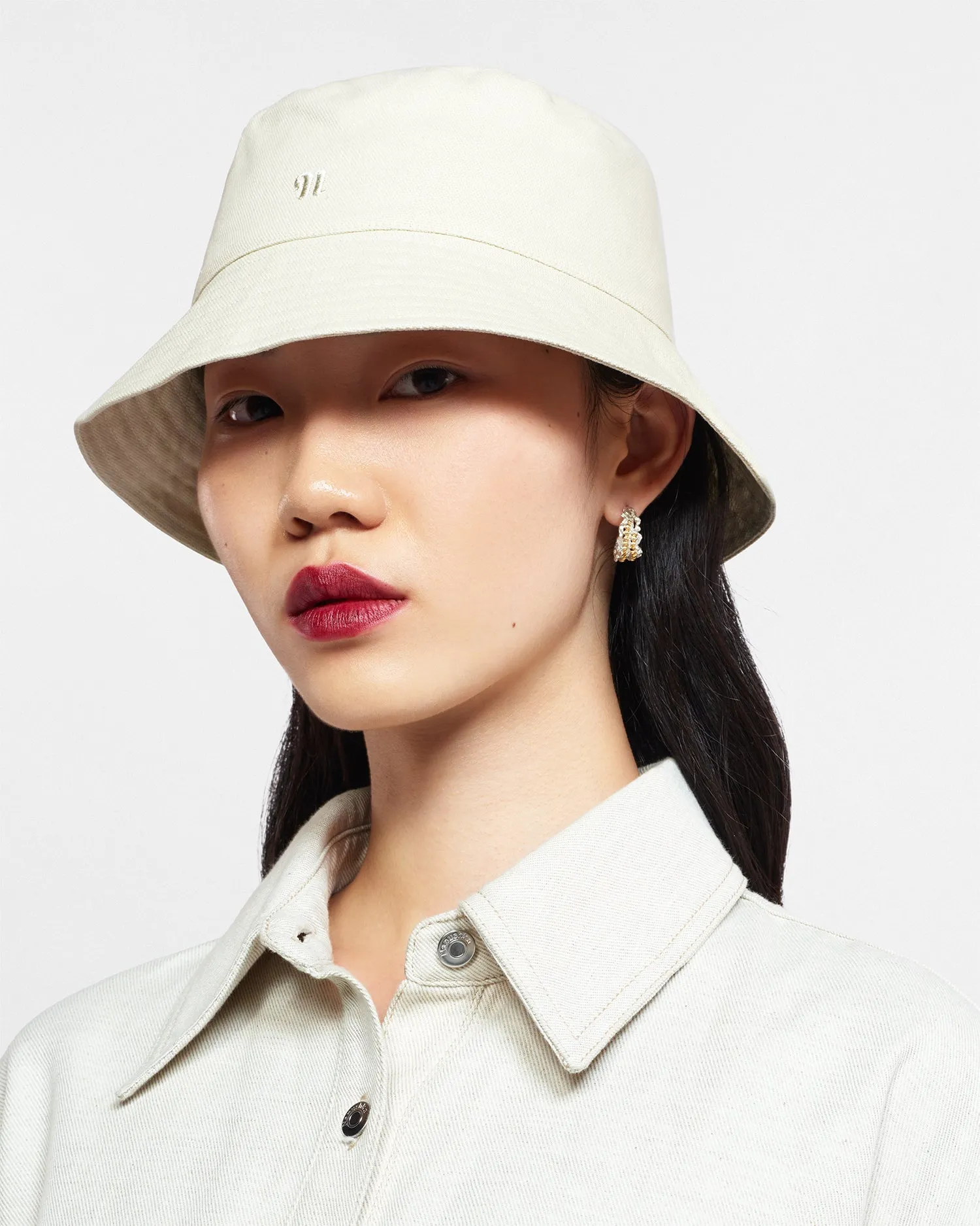 Caran - Cotton-Canvas Bucket Hat - Shell Symbol