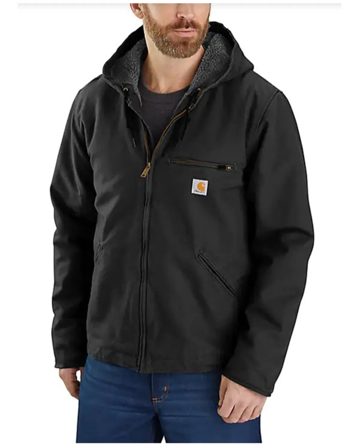 Carhartt Men's Washed Duck Sherpa Lined Hooded Work Jacket - Big & Tall