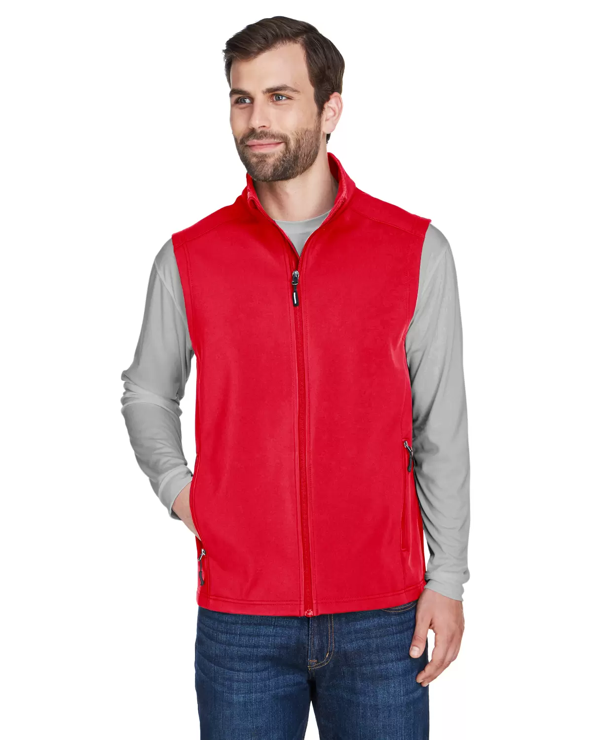 CE701 Ash City - Core 365 Men's Cruise Two-Layer Fleece Bonded Soft Shell Vest SKU: CE701