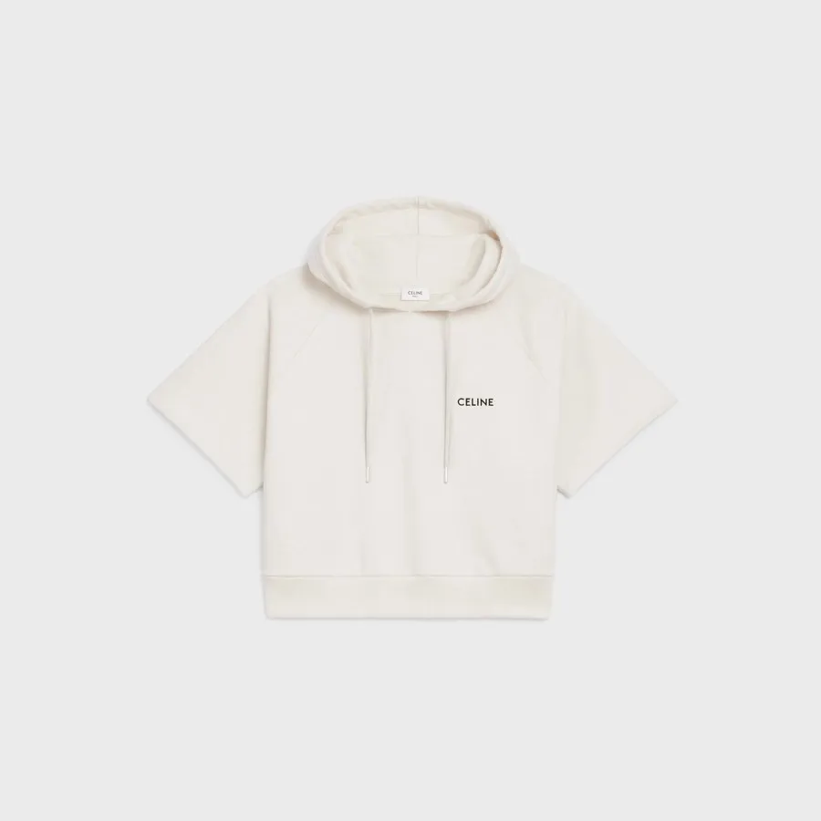 CELINE  |Cropped Celine hoodie in Cotton fleece