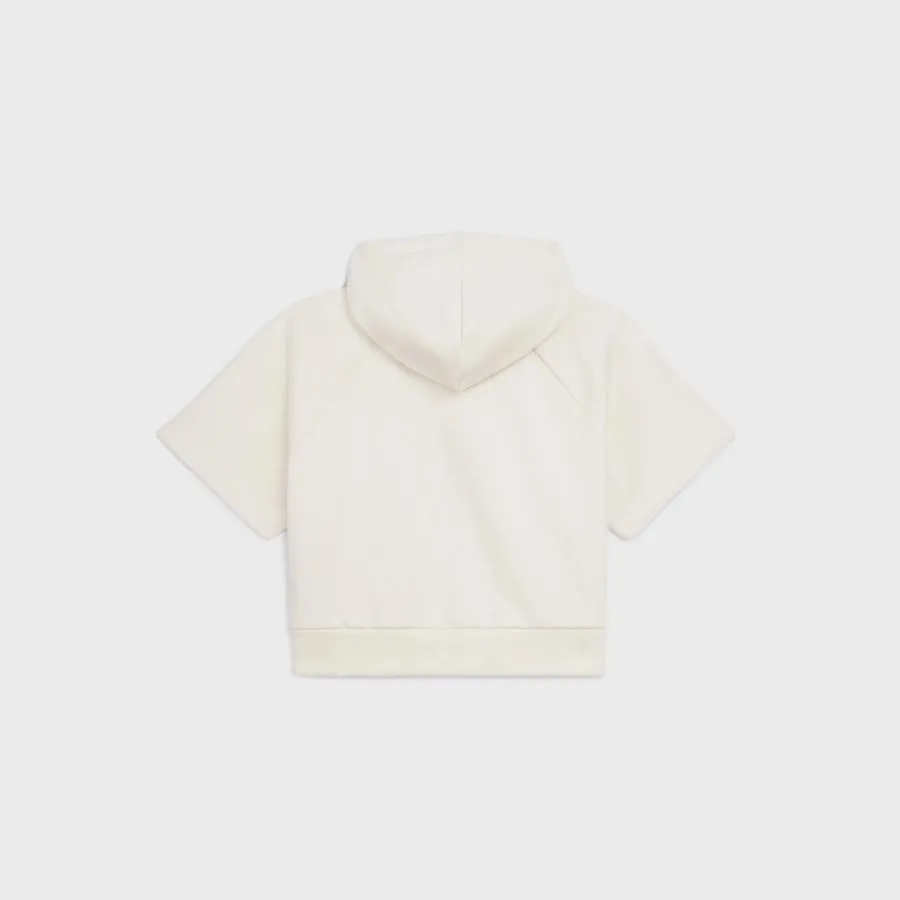 CELINE  |Cropped Celine hoodie in Cotton fleece