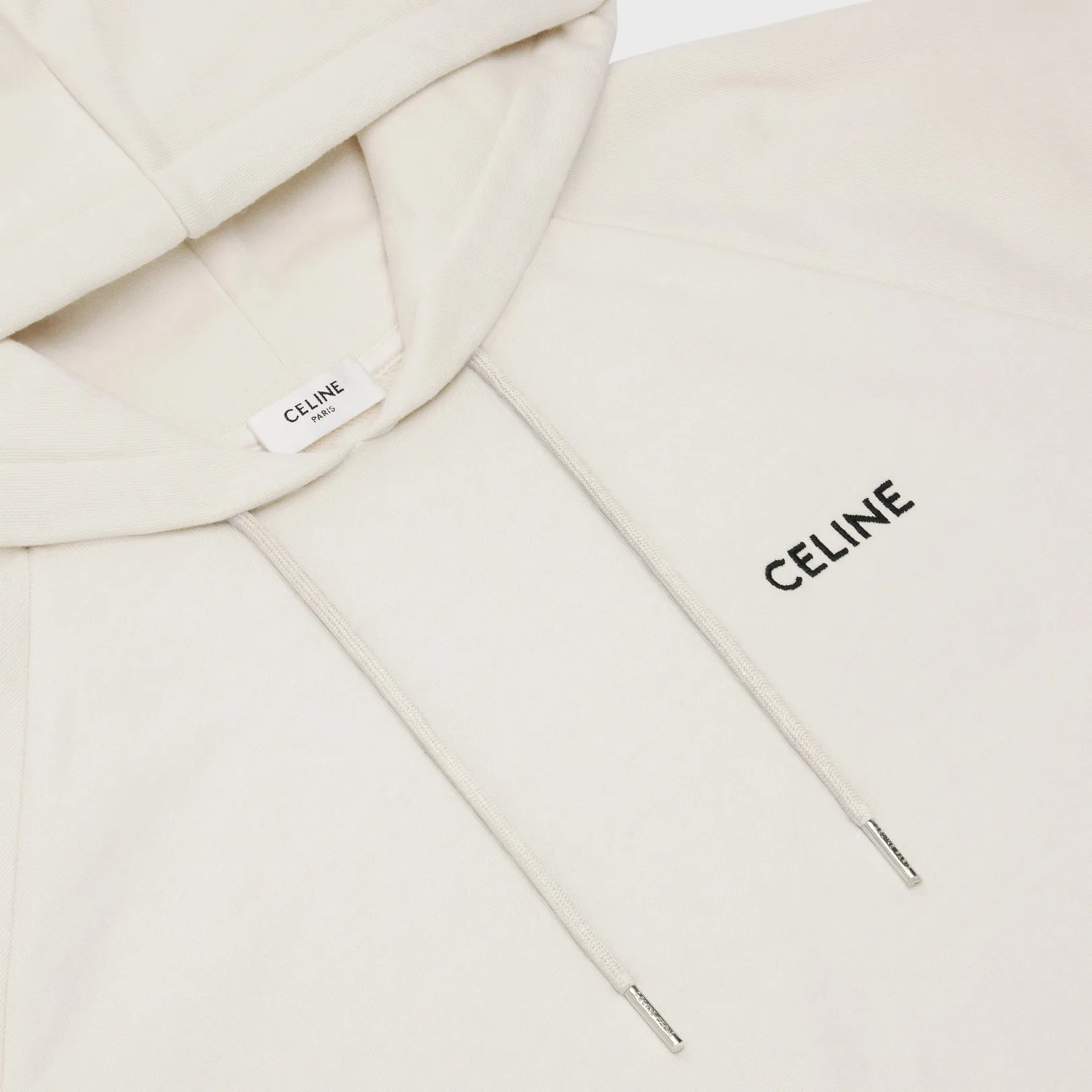 CELINE  |Cropped Celine hoodie in Cotton fleece