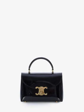 CELINE Elegant Mini Handbag in Polished Black Calfskin 20x14x8cm