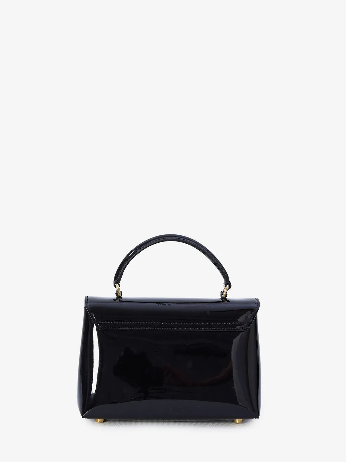 CELINE Elegant Mini Handbag in Polished Black Calfskin 20x14x8cm