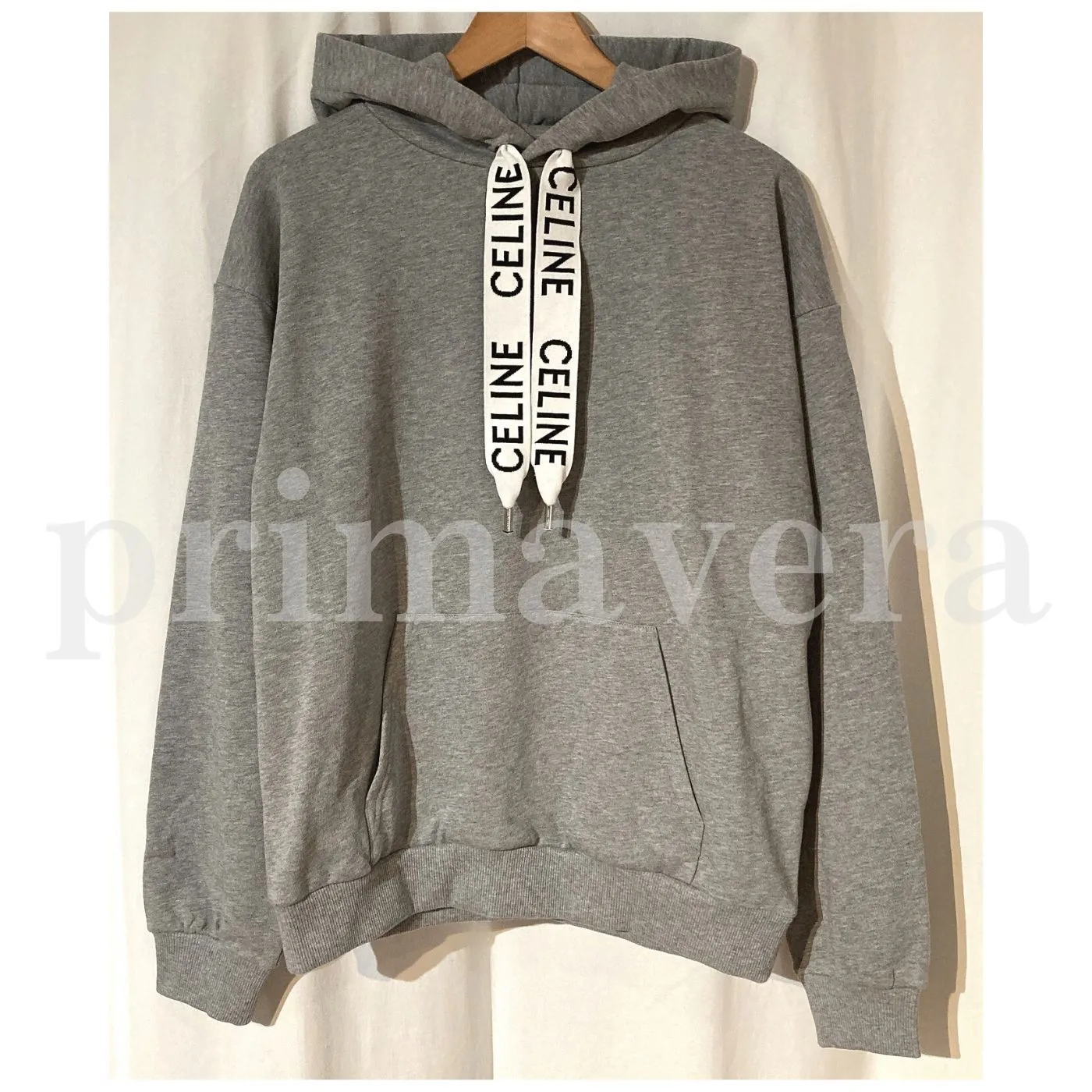 CELINE  |Loose hooded sweatshirt in cotton fleece