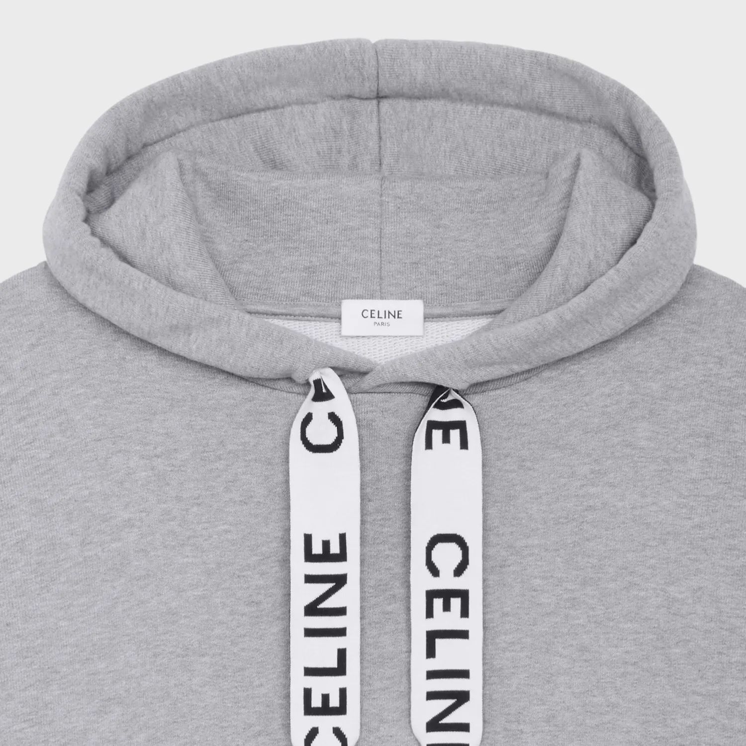 CELINE  |Loose hooded sweatshirt in cotton fleece