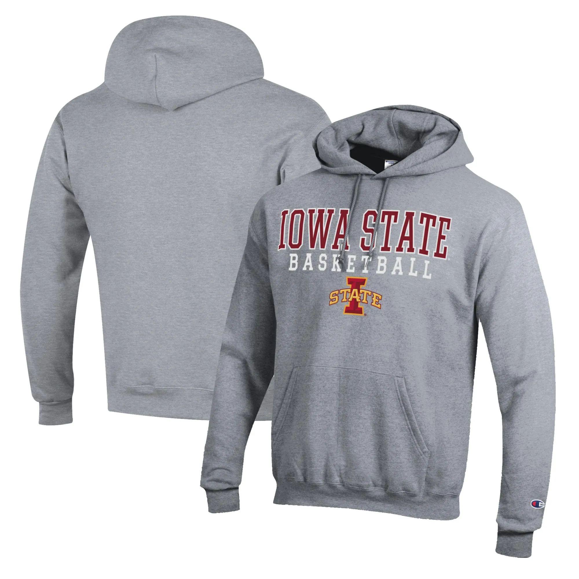 Champion Iowa State Cyclones Heather Gray Basketball Stack Pullover Hoodie