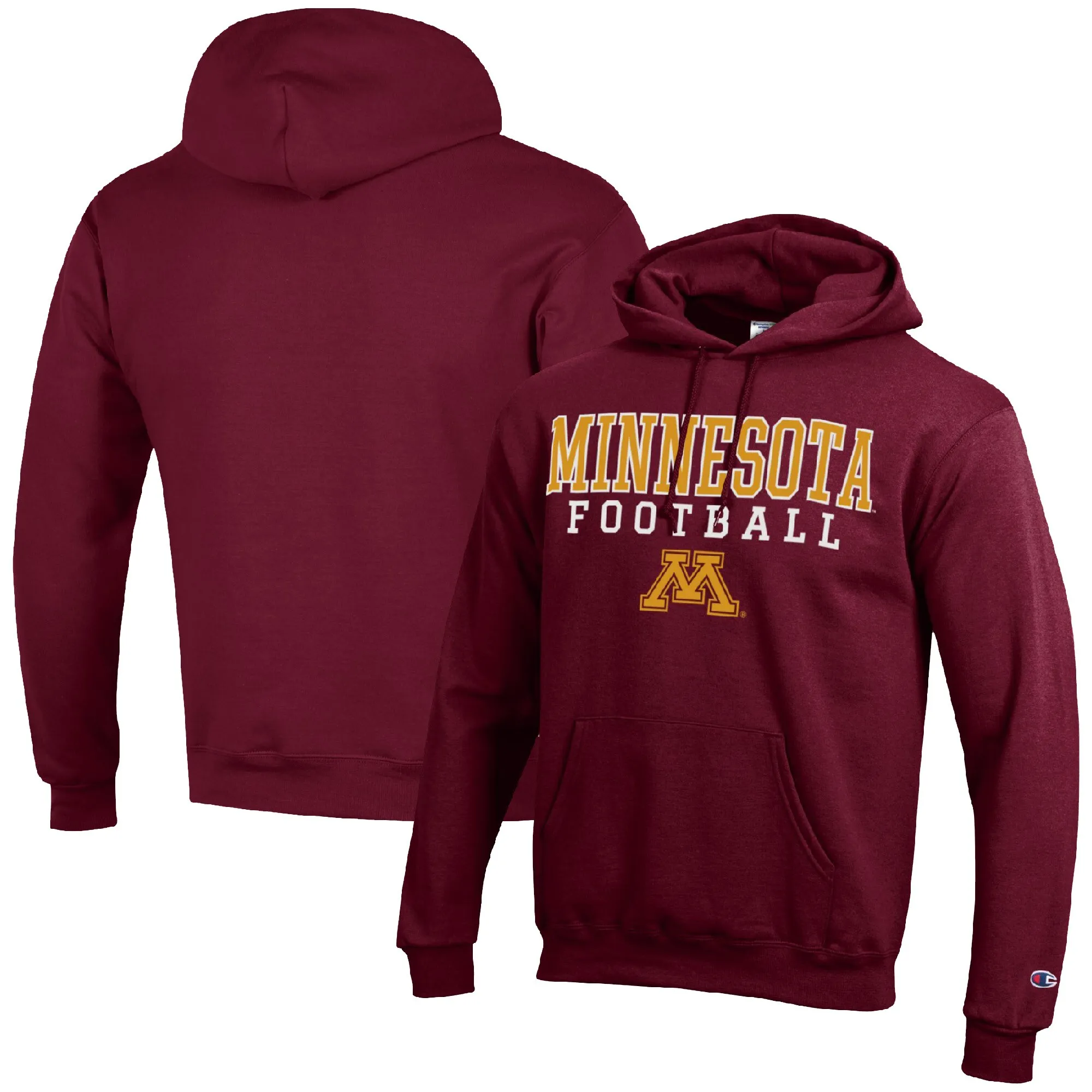 Champion Minnesota Golden Gophers Maroon Football Stack Pullover Hoodie