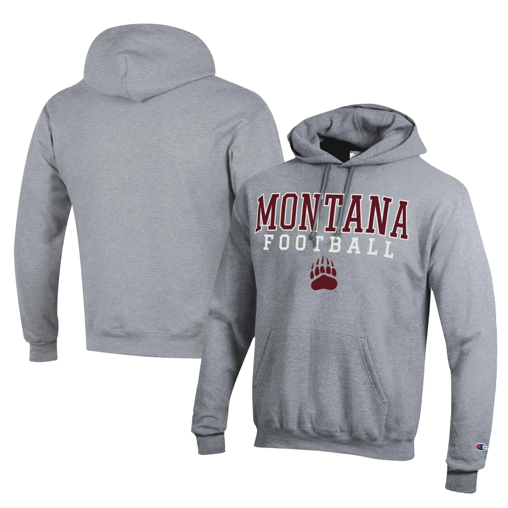 Champion  Montana Grizzlies Gray Football Eco Powerblend Pullover Hoodie