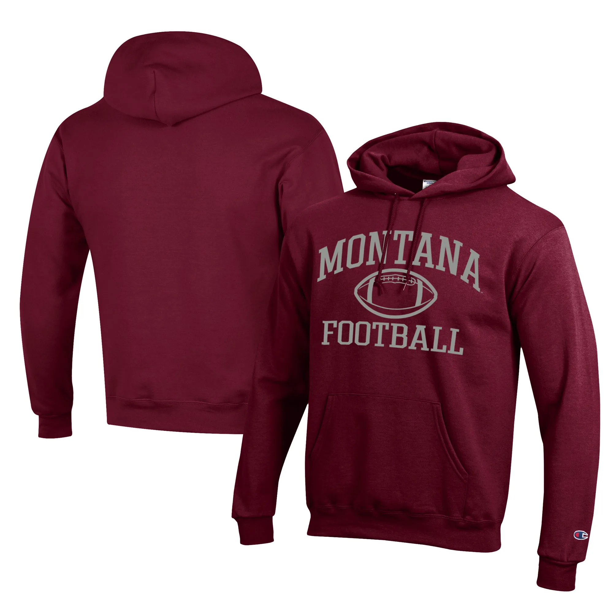 Champion  Montana Grizzlies Maroon Football Eco Powerblend Pullover Hoodie