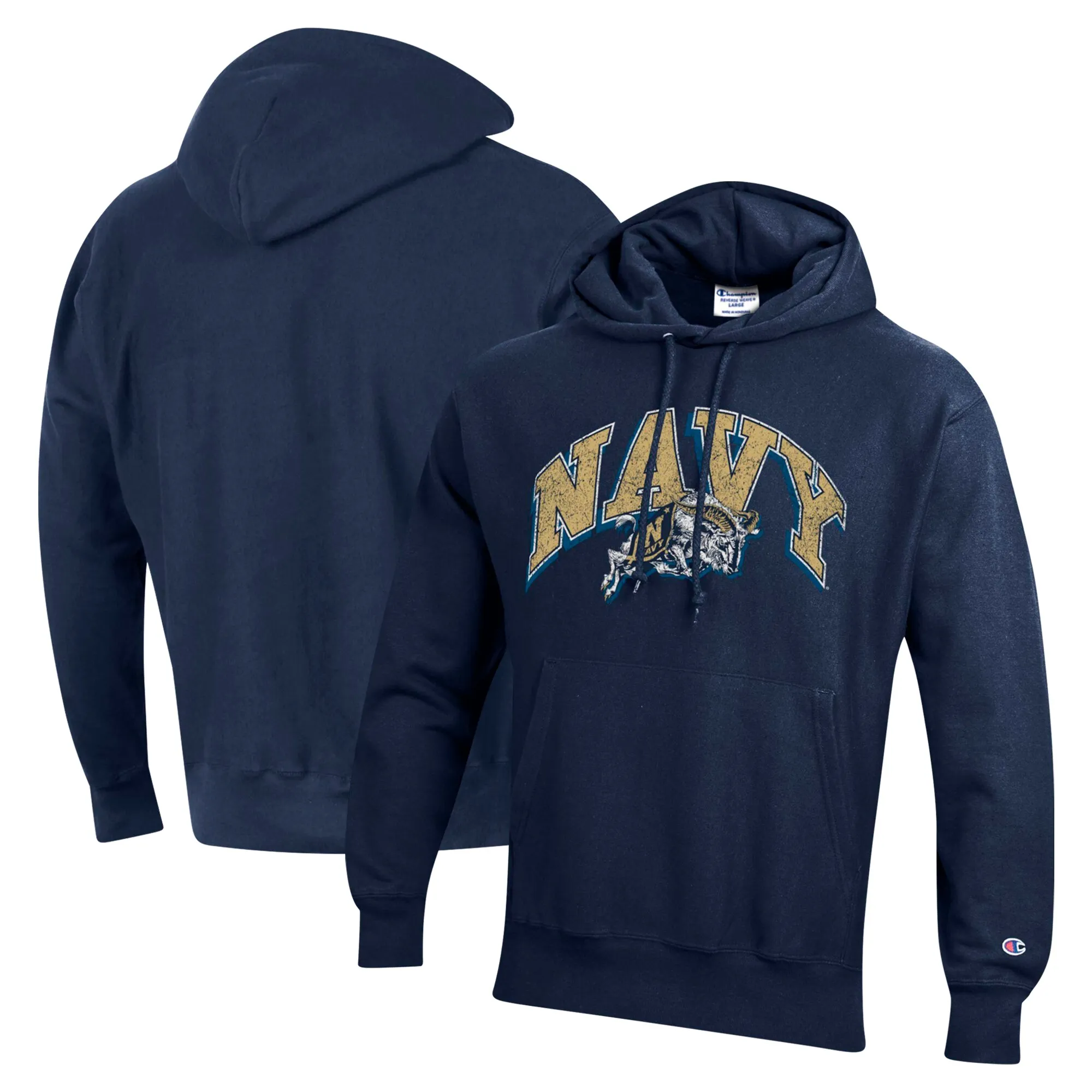 Champion Navy Midshipmen Navy Vault Late Night Reverse Weave Pullover Hoodie