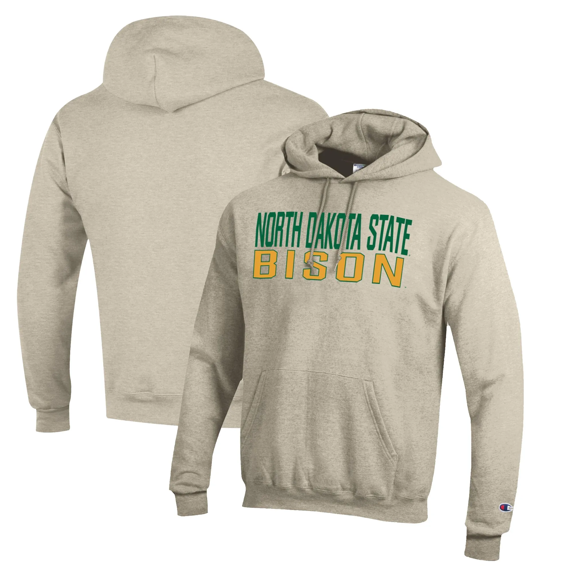 Champion NDSU Bison Heathered Oatmeal Eco Powerblend Pullover Hoodie