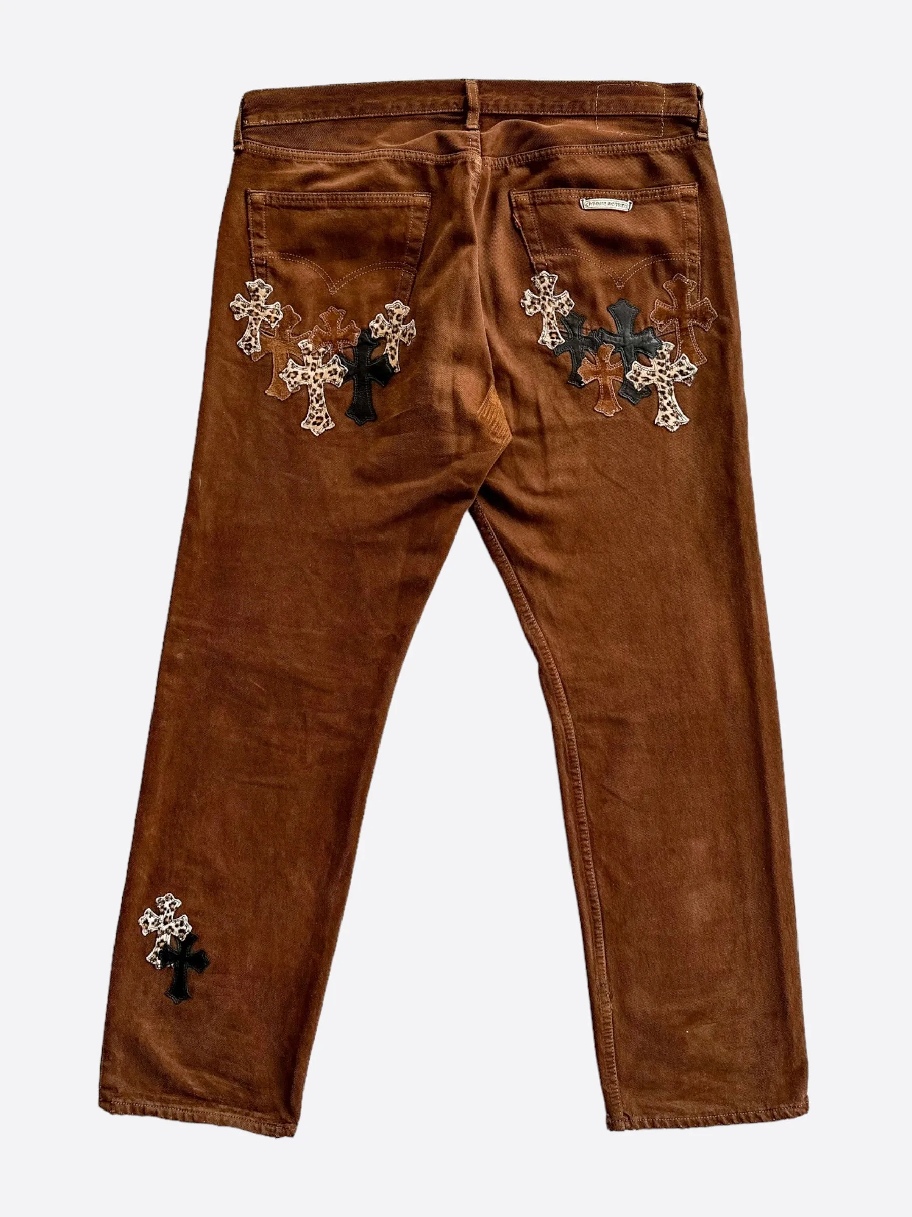 Chrome Hearts Levis Brown NYFW Exclusive Cross Patch Jeans