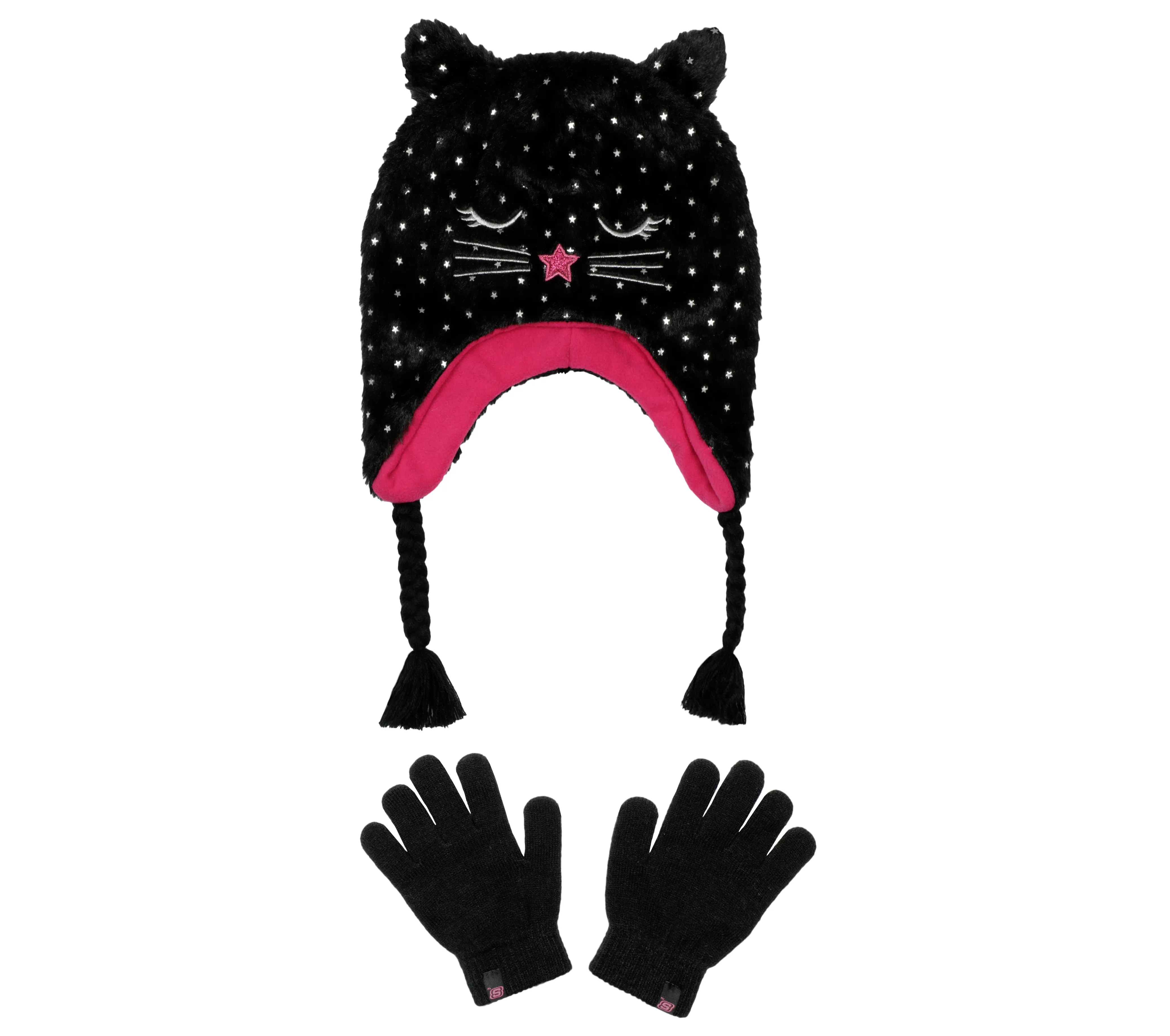 Cold Weather Star Foil Cat Hat Set