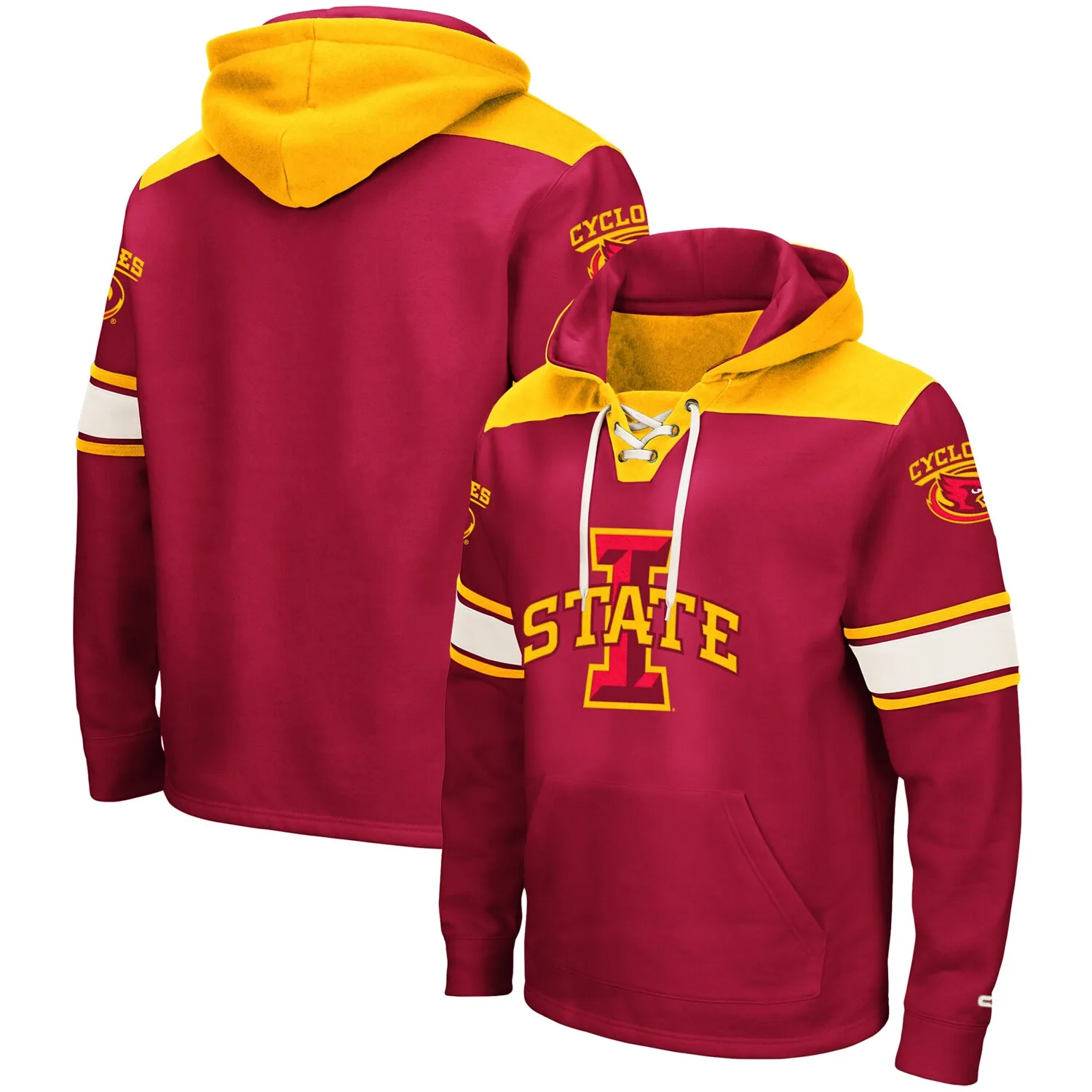 Colosseum Iowa State Cyclones Cardinal 2.0 Lace-Up Pullover Hoodie