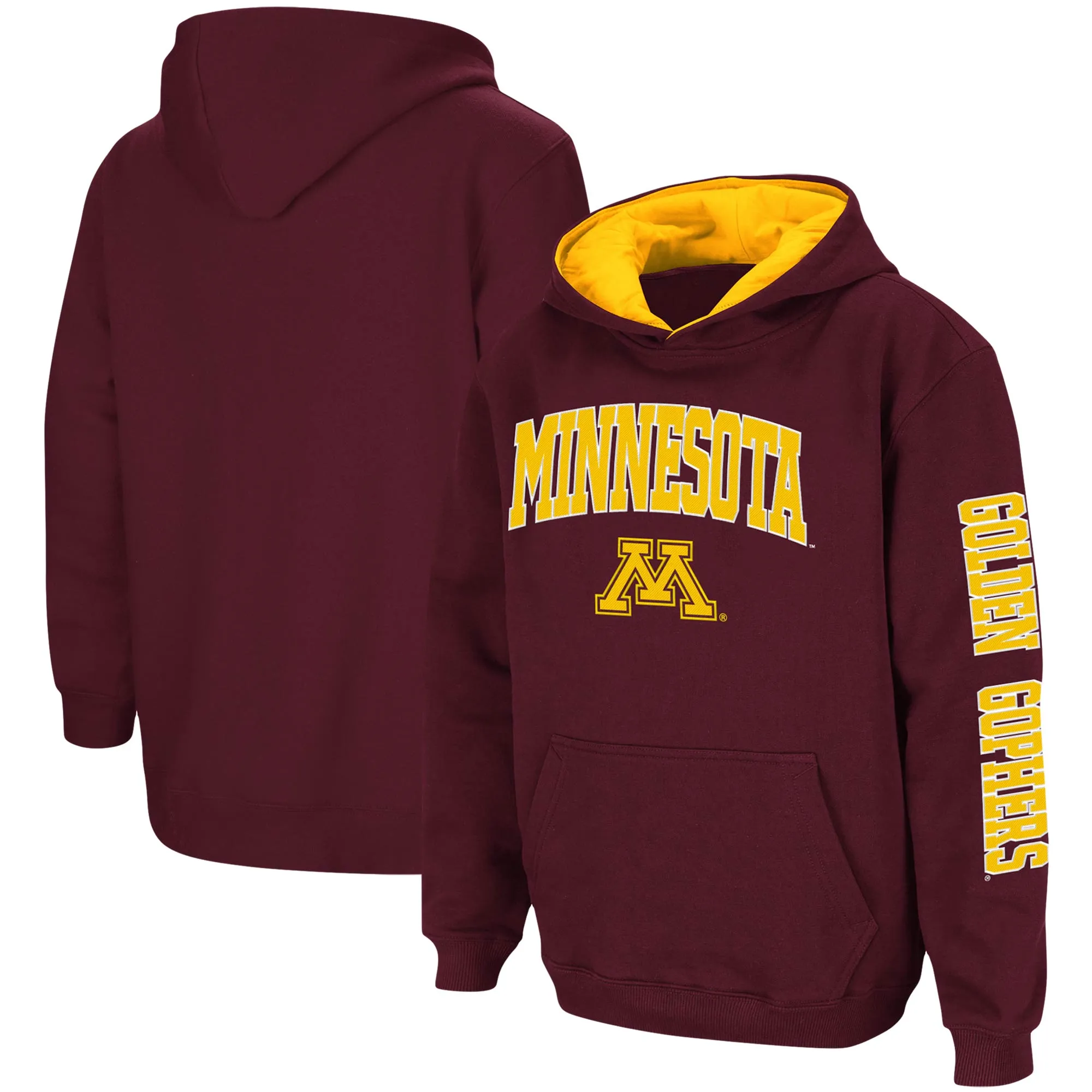 Colosseum Minnesota Golden Gophers Youth Maroon 2-Hit Team Pullover Hoodie