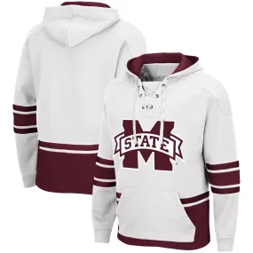 Colosseum Mississippi State Bulldogs White Lace Up 3.0 Pullover Hoodie