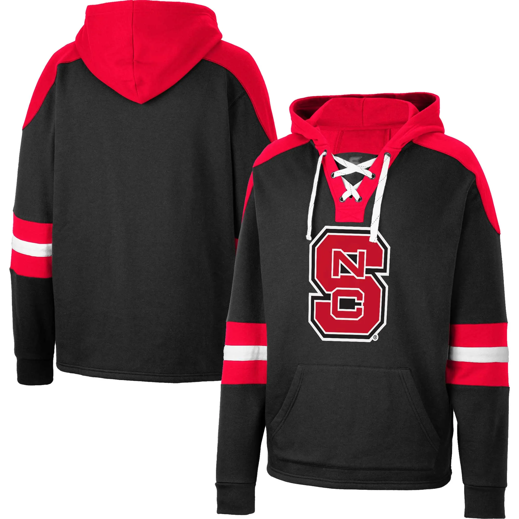 Colosseum NC State Wolfpack Black Lace-Up 4.0 Pullover Hoodie