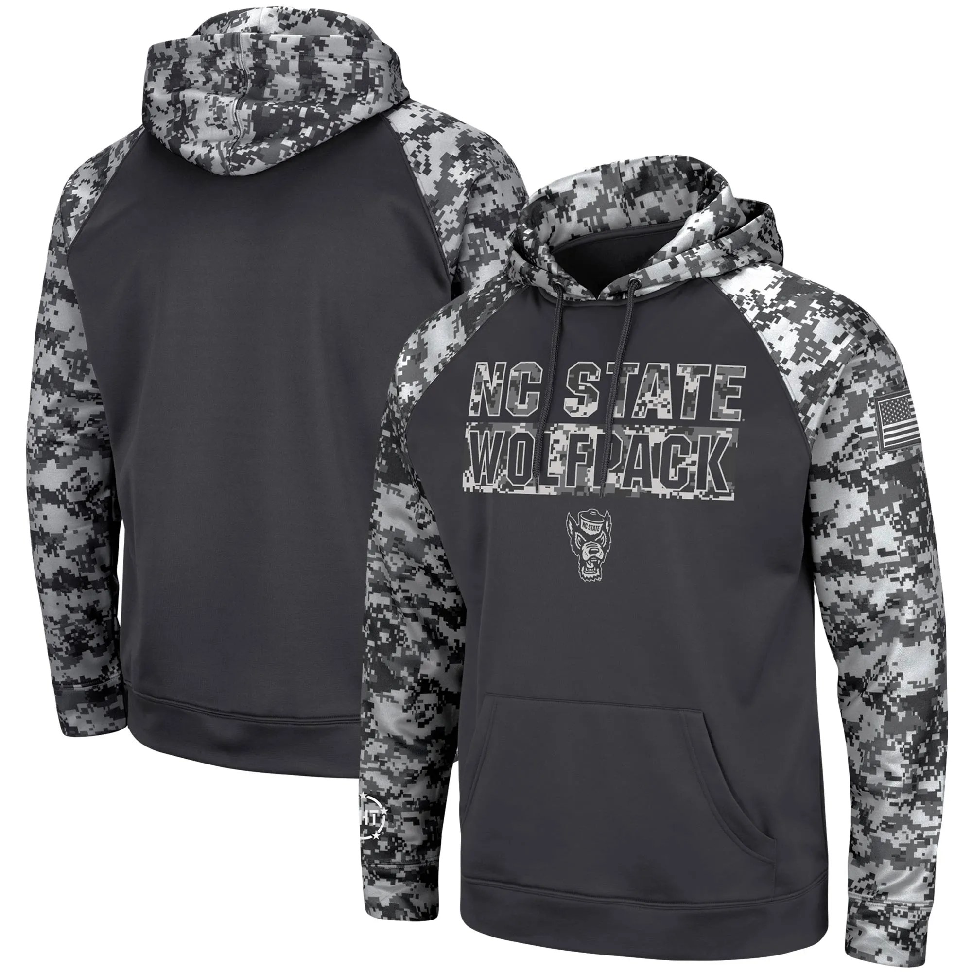 Colosseum NC State Wolfpack Charcoal OHT Military Appreciation Digital Camo Pullover Hoodie