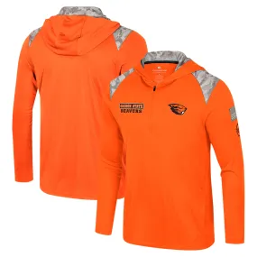 Colosseum Oregon State Beavers Orange OHT Military Appreciation Quarter-Zip Hoodie Jacket