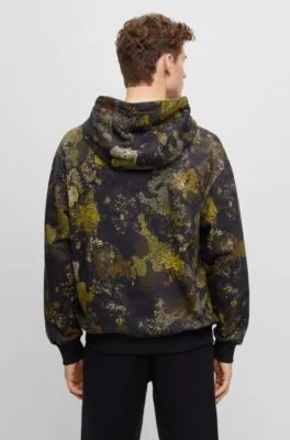 Cotton-terry hoodie with lichen-inspired graphics