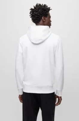 Cotton-terry regular-fit hoodie with degradé logo