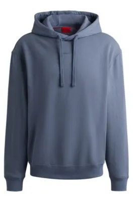 Cotton-terry relaxed-fit hoodie with logo print