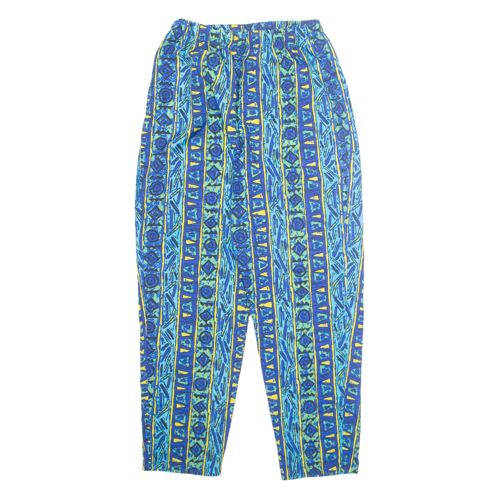 Crazy Pattern Mens Trousers Blue Regular Tapered W26 L28