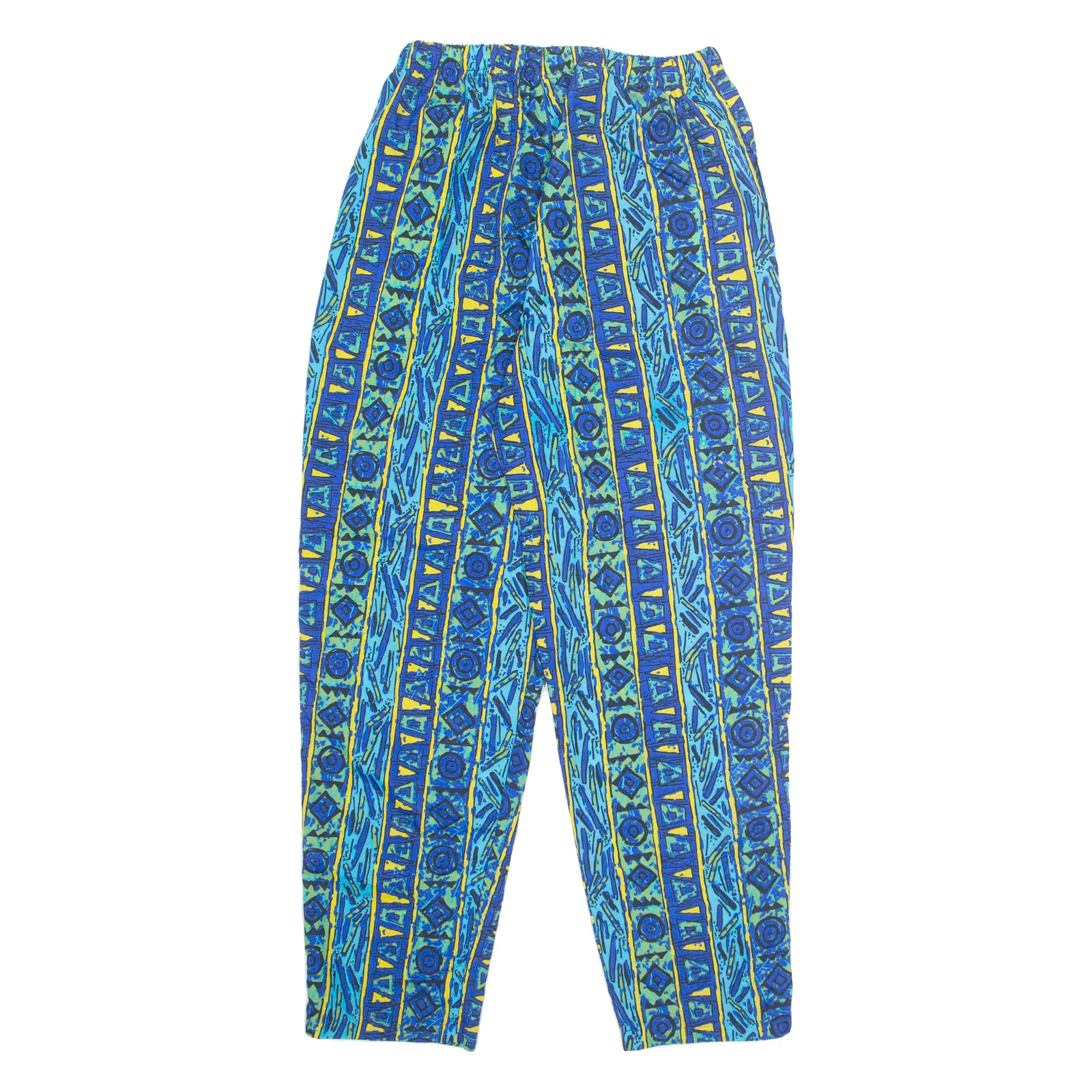 Crazy Pattern Mens Trousers Blue Regular Tapered W26 L28