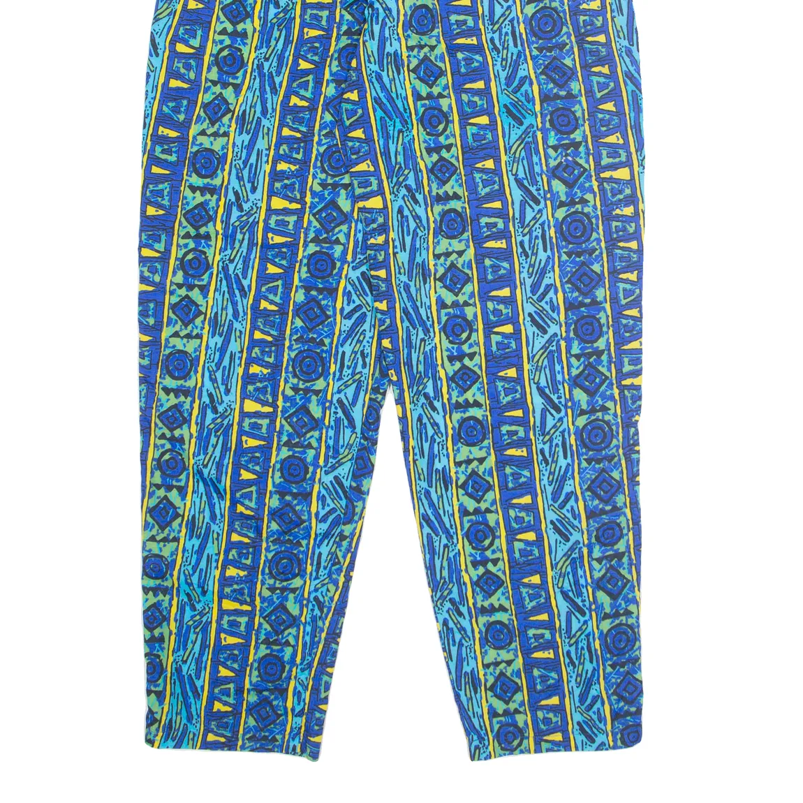 Crazy Pattern Mens Trousers Blue Regular Tapered W26 L28