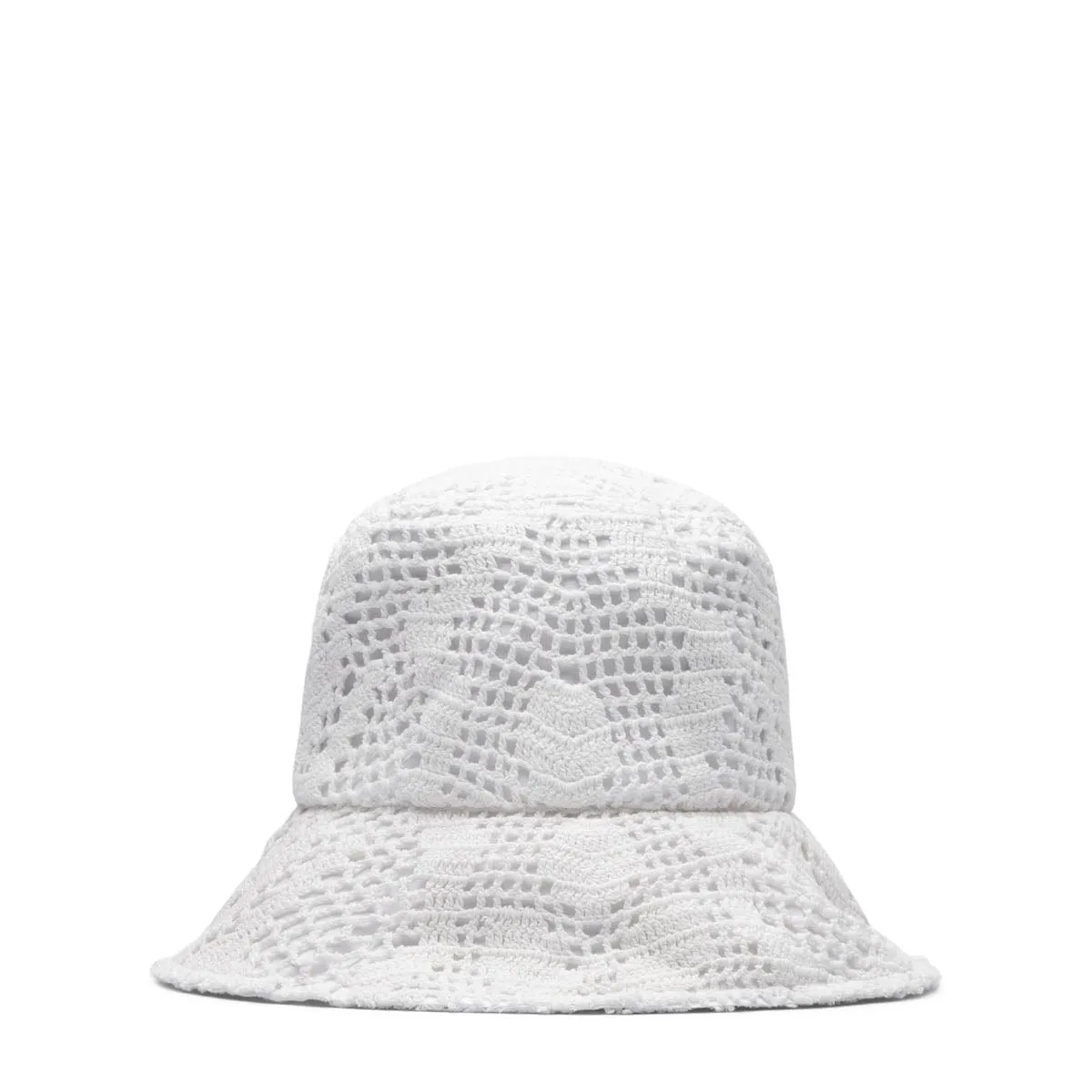 CROCHET-KNIT BUCKET HAT WHITE | Bodega