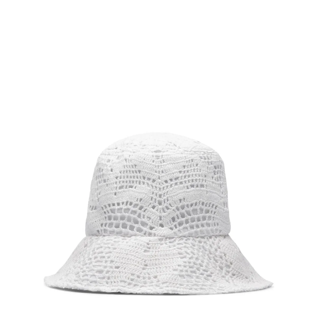 CROCHET-KNIT BUCKET HAT WHITE | Bodega