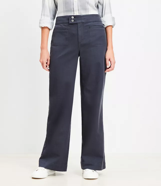 Curvy Palmer Wide Leg Pants Twill